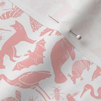 linocut animals // pink animal fabric baby nursery andrea lauren fabric baby zoo botanical fabric