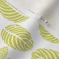 Tropical Leaves Block Print Green