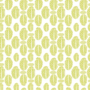 Tropical Leaves Block Print Green