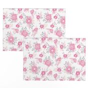 pink floral fabric cute baby nursery design