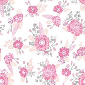 pink floral fabric cute baby nursery design