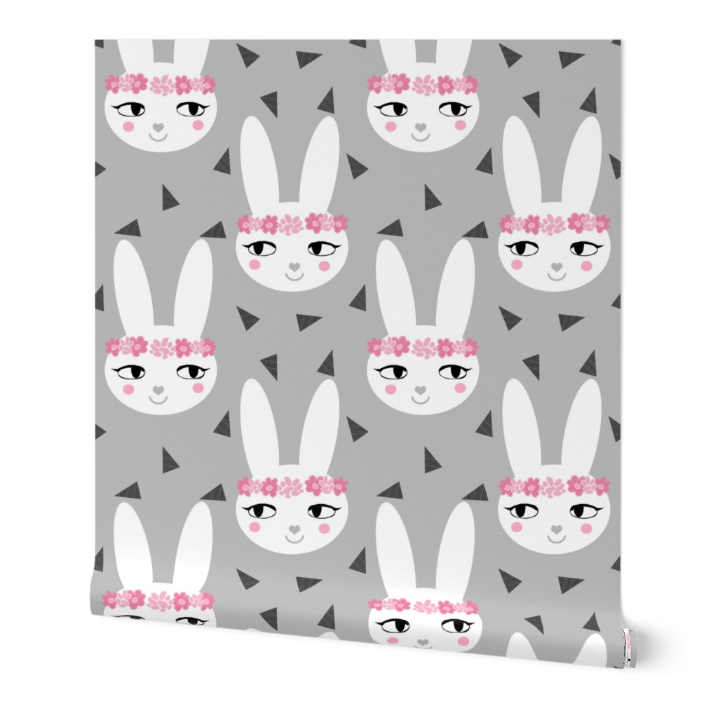 bunny rabbit grey baby nursery fabric cute baby design