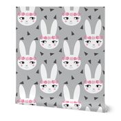 bunny rabbit grey baby nursery fabric cute baby design