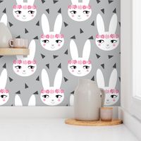 bunny rabbit grey baby nursery fabric cute baby design