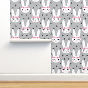 bunny rabbit grey baby nursery fabric cute baby design