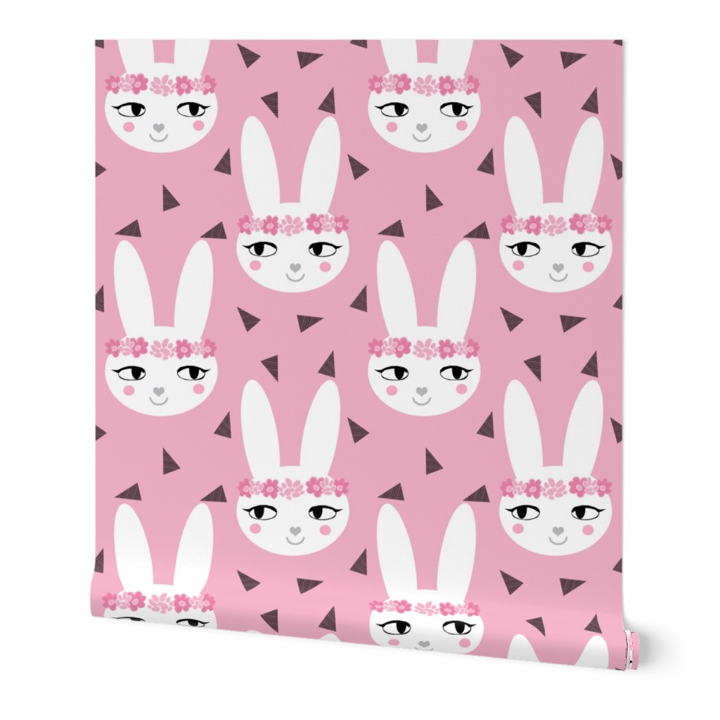 bunny rabbit pink baby nursery fabric cute baby design