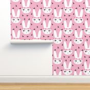 bunny rabbit pink baby nursery fabric cute baby design