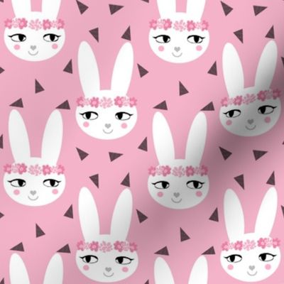 bunny rabbit pink baby nursery fabric cute baby design