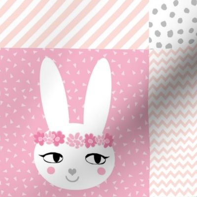 bunny cheater quilt cute baby girl cheater quilt grey pink blush floral nursery baby fabric