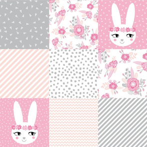 bunny cheater quilt cute baby girl cheater quilt grey pink blush floral nursery baby fabric