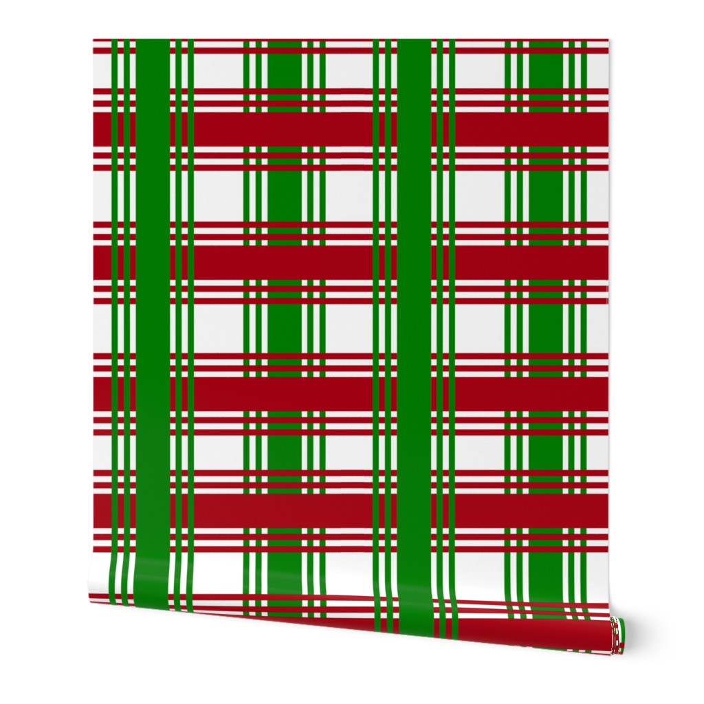 Christmas Plaid Checked Ribbon Stripes