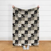 Wholecloth Quilt - Midnight Woodland - deer, antlers, baby boy quilt