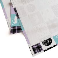 the happy camper wholecloth (90) || teal & purple 