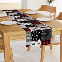 baby bear patchwork quilt top || buffalo plaid