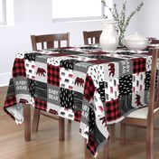 baby bear patchwork quilt top || buffalo plaid