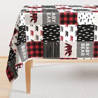 baby bear patchwork quilt top || buffalo plaid