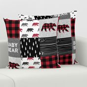 baby bear patchwork quilt top || buffalo plaid