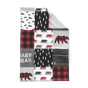 baby bear patchwork quilt top || buffalo plaid