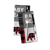 baby bear patchwork quilt top || buffalo plaid