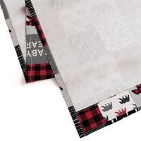 baby bear patchwork quilt top || buffalo plaid