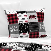 baby bear patchwork quilt top || buffalo plaid