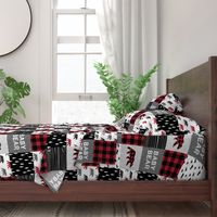 baby bear patchwork quilt top || buffalo plaid