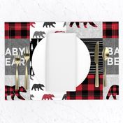 baby bear patchwork quilt top || buffalo plaid