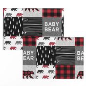 baby bear patchwork quilt top || buffalo plaid