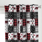 baby bear patchwork quilt top || buffalo plaid