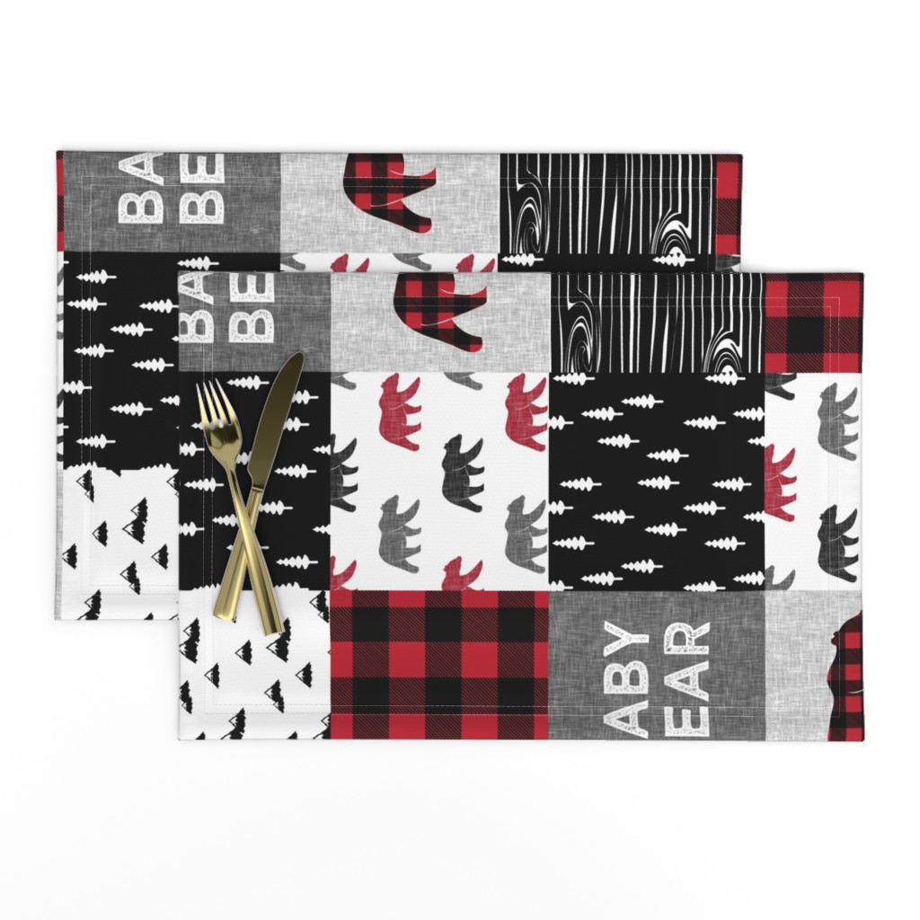 baby bear patchwork quilt top (90) || buffalo plaid