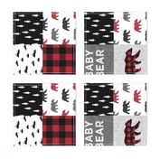 baby bear patchwork quilt top (90) || buffalo plaid