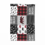 baby bear patchwork quilt top (90) || buffalo plaid