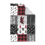 baby bear patchwork quilt top (90) || buffalo plaid