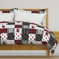 baby bear patchwork quilt top (90) || buffalo plaid