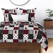 baby bear patchwork quilt top (90) || buffalo plaid