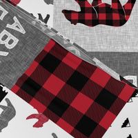 baby bear patchwork quilt top (90) || buffalo plaid