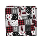 baby bear patchwork quilt top (90) || buffalo plaid