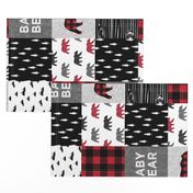 baby bear patchwork quilt top (90) || buffalo plaid