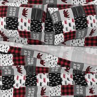 baby bear patchwork quilt top (90) || buffalo plaid