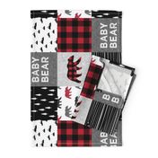 baby bear patchwork quilt top (90) || buffalo plaid