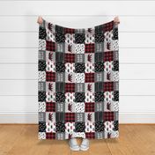 baby bear patchwork quilt top (90) || buffalo plaid