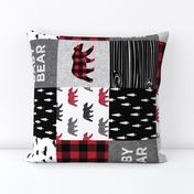 baby bear patchwork quilt top (90) || buffalo plaid