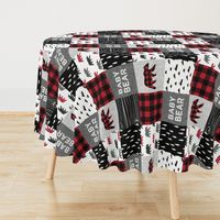 baby bear patchwork quilt top (90) || buffalo plaid