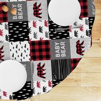 baby bear patchwork quilt top (90) || buffalo plaid