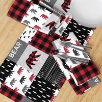 baby bear patchwork quilt top (90) || buffalo plaid