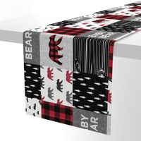 baby bear patchwork quilt top (90) || buffalo plaid