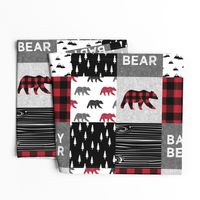 baby bear patchwork quilt top (90) || buffalo plaid