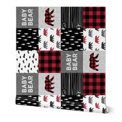 baby bear patchwork quilt top (90) || buffalo plaid