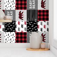 baby bear patchwork quilt top (90) || buffalo plaid