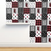 baby bear patchwork quilt top (90) || buffalo plaid